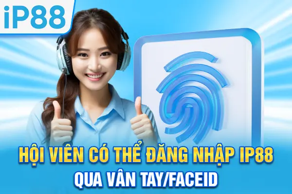 Hội viên có thể đăng nhập IP88 qua vân tay/FaceID